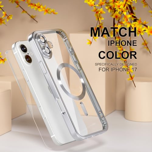 Image of Misea Magnetic for iPhone 17 Case Compatible with MagSafe Silver