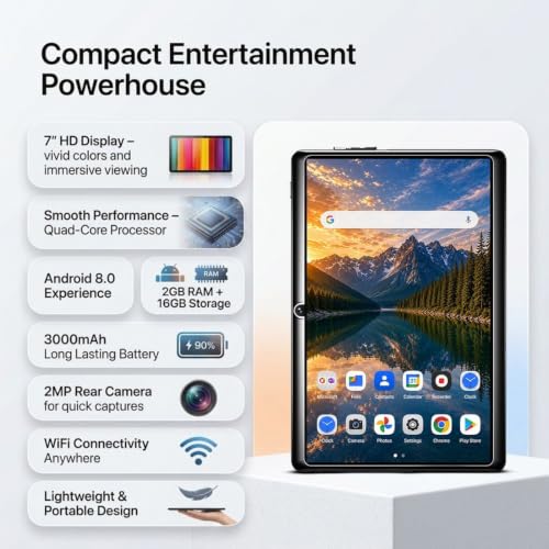 Image of IKALL N11 Pro - Android Wi-Fi Tablet, 2GB RAM, 16GB Storage, Wi-Fi Only | 3000mAh Battery | Dual Camera | Compact & Lightweight Tablet for Entertainment & Learning (Black)