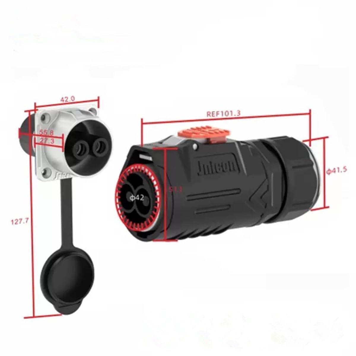 MJ32 Metal Circular Connector Push Lock 2Pin IP67 Waterproof Aviation Connectors 600V 120A Electric Wire Cable Connector
