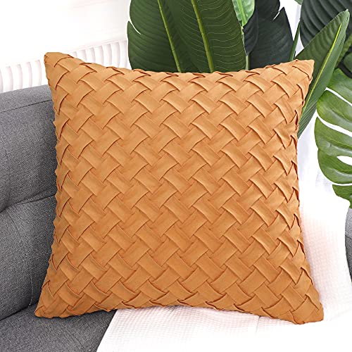 Uxcell Throw Pillow Cover 18 X 18 Inches, Lattice Pattern Decorative Throw Pillows Case For Couch Sofa Bed, Square Cushion Covers With Zipper Closure, Orange 1Pc 18"X18" #TOP1