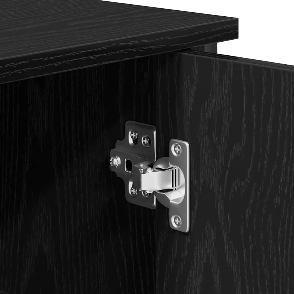 vidaXL Sideboard Schwarz Eichen-Optik 70 x 30 x 80 cm | Genügend Platz für deine Sachen, Coole, glatte Linien, Hergestellt aus hochwertigem Eichenholz
