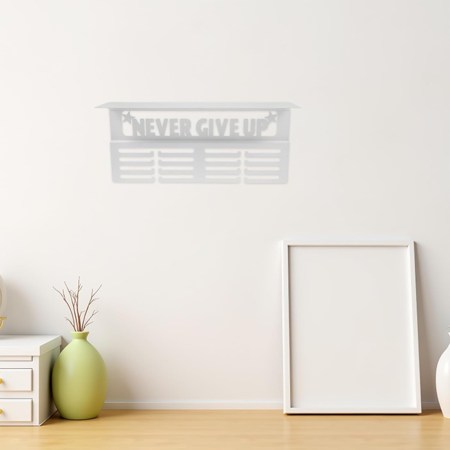 UPKOCH Metal Medal Display Hanger with Hooks Wall Mounted Sports Medal Holder Rack Ribbon Holder for Marathon Gymnastics Soccer Running