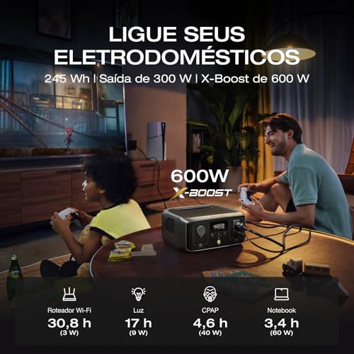 EF ECOFLOW Estação de Energia Portátil RIVER 3, Bateria LiFePO4 230Wh, Saída AC 300W até 600W, UPS #4
