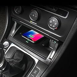 Cargador Inalámbrico Volkswagen Uminino Ajuste for Volkswagen VW Golf 7 MK7 Accesorios de Coche teléfono móvil 15W QI Cargador inalámbrico Adaptador de teléfono Soporte de Carga rápida Cargador inalámbrico para Coche