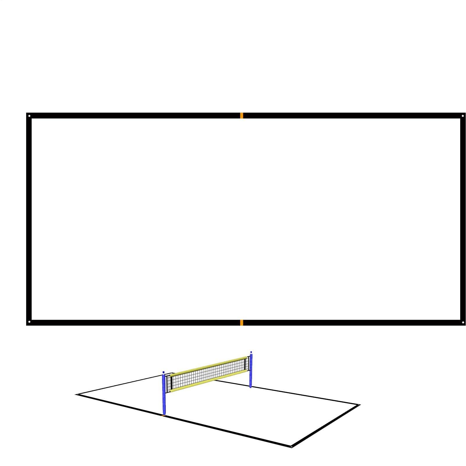 Barreras de voleibol de playa - Poliéster 16x8m | Marcas visibles del campo, juego de cuerdas de voleibol al aire libre, accesorios de camping y picnic para jardín, playa, parque y césped