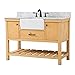 Elegant Decor 48 inch Single Bathroom Vanity in Natural Wood with backsplash