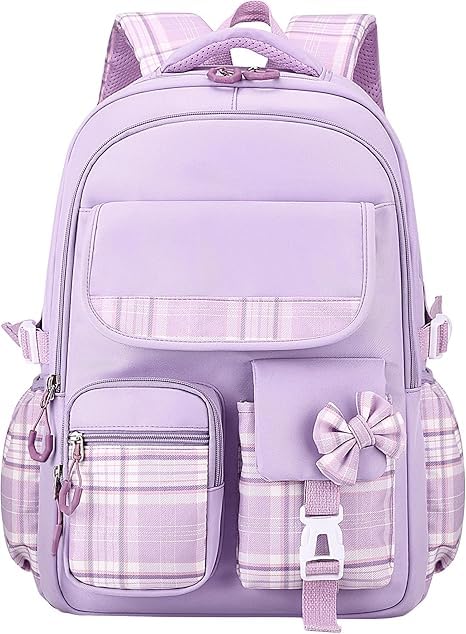 girls’ school backpack | waterproof nylon, lightweight & spacious | teen school & travel bag with multiple pockets