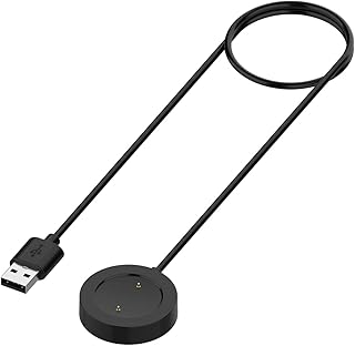 شاحن بكابل USB متوافق مع ساعة شاومي S1 اكتيف/ شاومي مي ووتش من يونج اند مينج - أسود، طول 1 متر