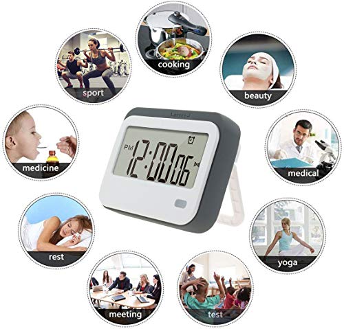 Digital Kitchen Timer, Alarm Clock,Stopwatch,Large Digits,Loud Alarm, Mute Blinking Light And Magnetic Stand .Kitchen Timer, Classroom Timer... (Gray) #TOP6