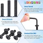 Glarks 120Pcs M6x40/50/60/70/80mm Black Hex Socket Cap Bolt and Barrel Nut Assortment Kit with a Allen Wrench for Crib Baby Bed Cots Furniture