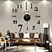 Price comparison product image 3D DIY Wall Clock Decor Acrylic Mirror Sticker Art Decor Frameless DIY Wall Clock Kit for Home Living Room Bedroom Office Decoration, 50x50cm