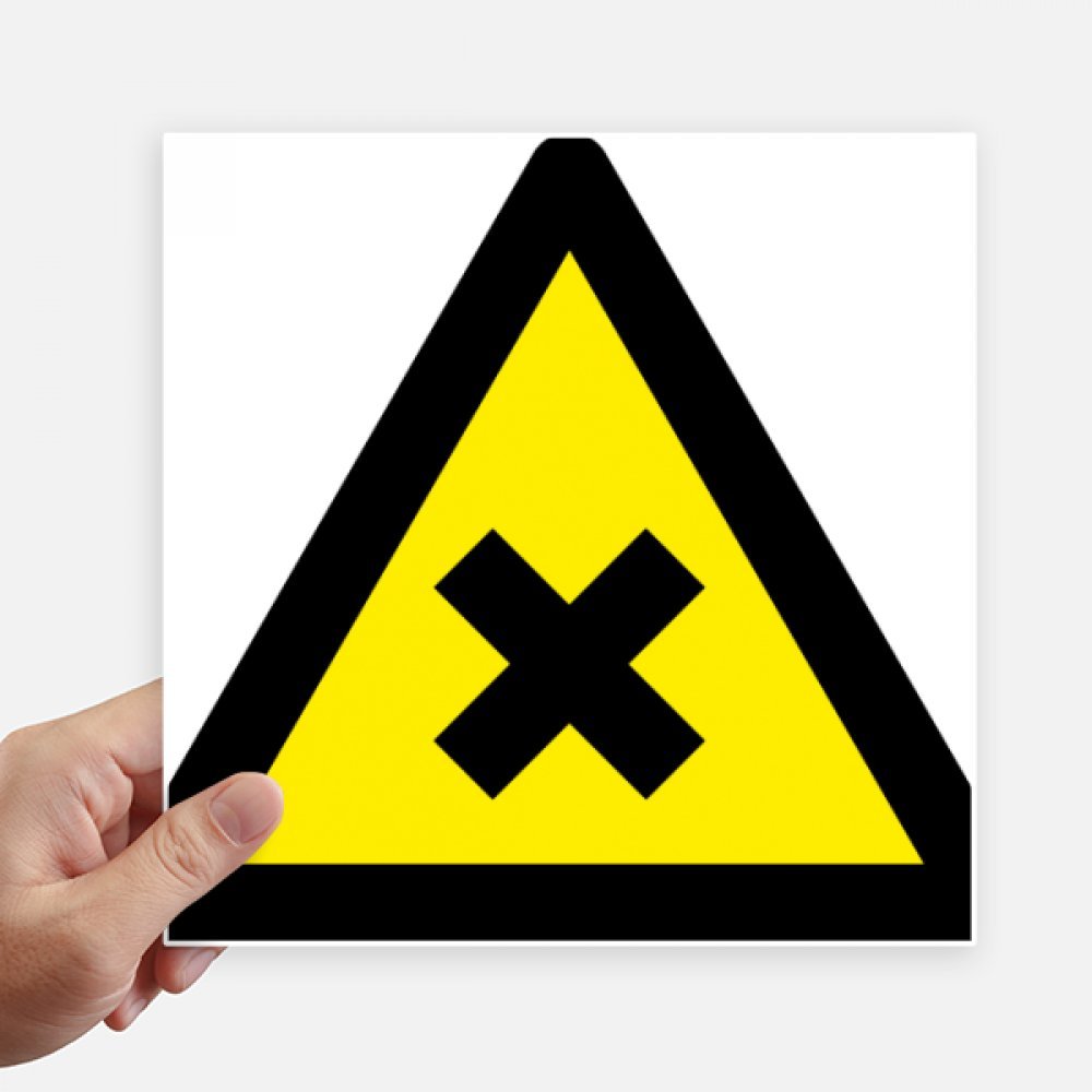 Autocollant carré 20 cm symbole d'avertissement triangle jaune noir multicolor mural