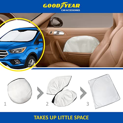 Goodyear Foldable Windshield Sun Shade For Ford Escape 2013-2019, Custom-Fit Car Windshield Cover, Car Sunshade, Vehicle Sun Protector, Auto Car Window Shades For Front Window - Gy008289 #TOP3