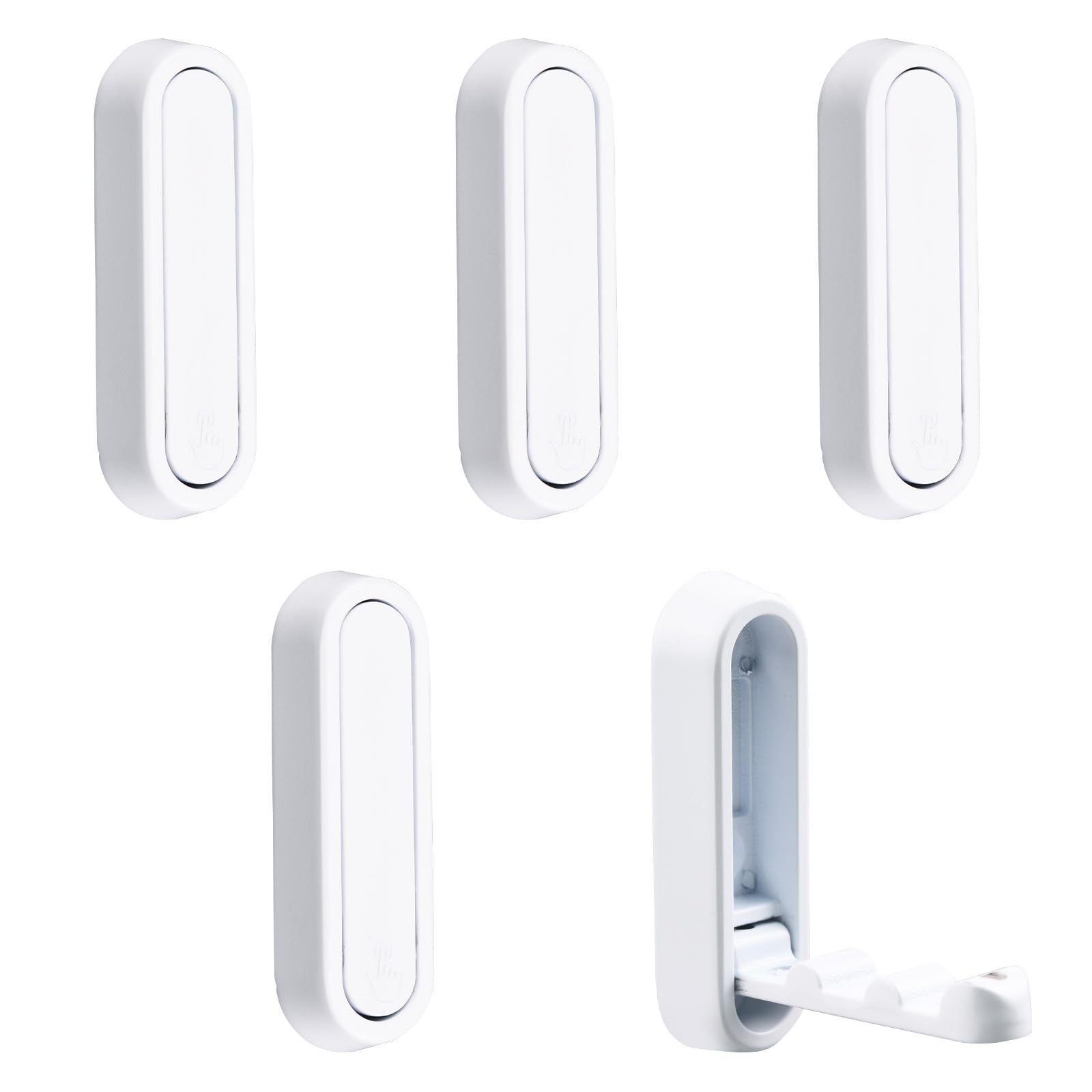 MOROBOR 5pcs Elliptical Folding Wall Hook, Zinc Alloy Folding Invisible Hooks Non-Slip Heavy Duty Foldable Coat Hangers Retractable Support Hanger for Hanging Towels Hats Bags
