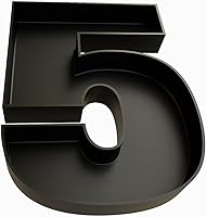 Vista 57 de Bandejas de plástico duro reutilizables y rellenables con letras y números para decoración de fiesta (E, Blanco)