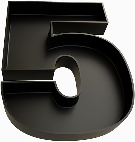 Miniatura 57 de Bandejas de plástico duro reutilizables y rellenables con letras y números para decoración de fiesta (E, Blanco)