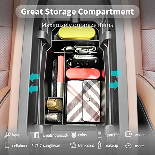 Image of CDEFG for 2023 2024 2025 2026 Mazda CX-50 Center Console Organizer Tray | for 2023 2024 2025 2026 Mazda CX-50 Middle Console Armrest Storage Box 2023-2026 CX50 Accessories (Black)