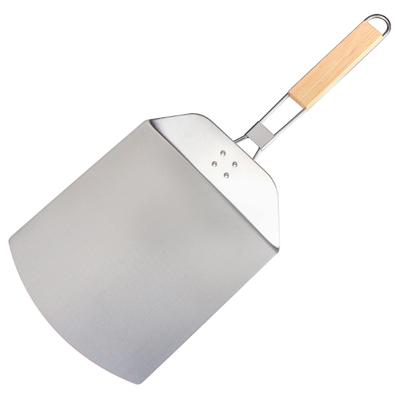 Pala para Pizza con Mango, espátula de aleación de Aluminio, Pala para Pizza, para Horno de Pizza Interior y Exterior, repostería, Masa