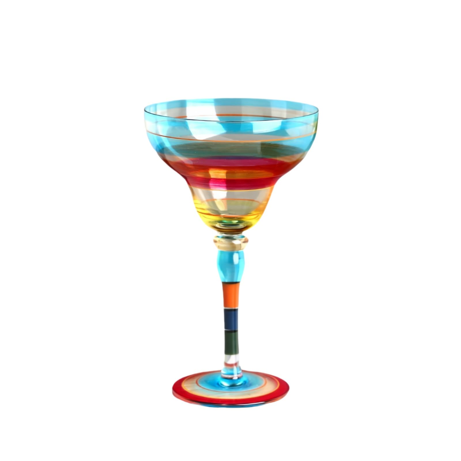 Generisch Mundgeblasene Margarita-Gläser, moderne Barbecher, Cocktailgläser, Trinkgläser für Zuhause, Party, Hochzeit, kristallklar, 270mL (blue wave, 1pcs)