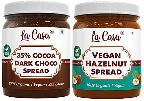 Image of La Casa Choco Spread Combo - Hazelnut + Dark Chocolate Spread | 2x350g |