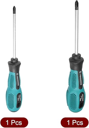 Miniatura 3 de uxcell Phillips - Juego de destornilladores, 1 & # 2 destornillador de cruz magnética, eje redondo de acero CR-V de 4 pulgadas