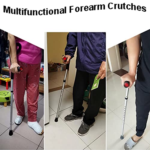 Muletas de antebrazo plegables para altura 140-190 cm Muletas ergonómicas para adultos Pies de goma antideslizantes 10 paradas Muletas multifunción ajustables en altura