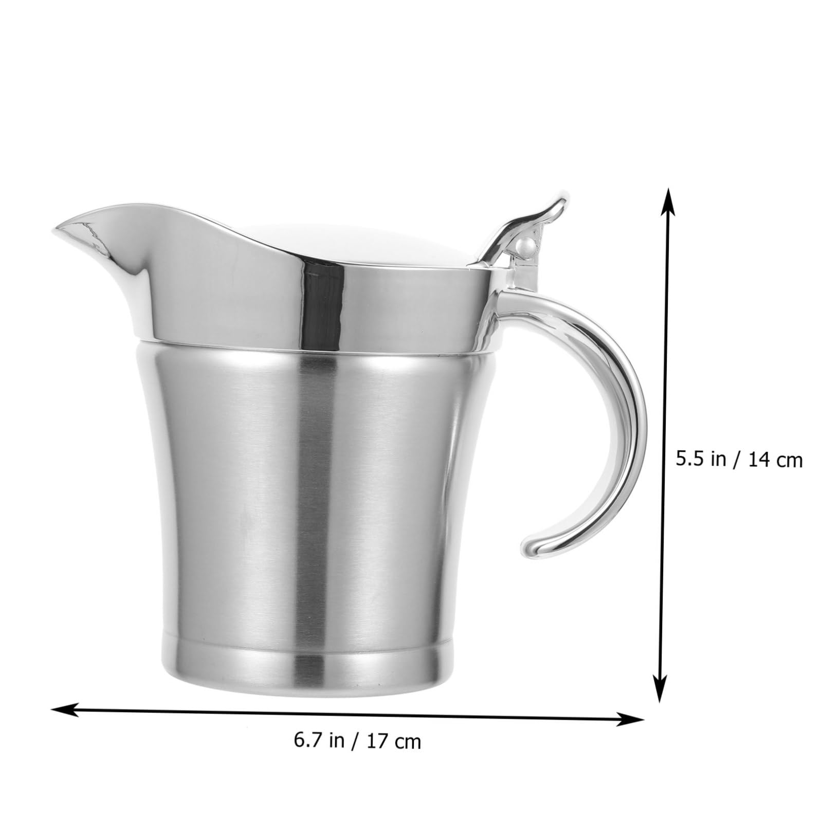 Salsera de Acero Inoxidable 304 de 500 Ml, Dispensador Anti-goteo para Salsa y Aderezos, Apto para Uso Doméstico y Servir en Mesa, Adecuado para Ensaladas y Condimentos