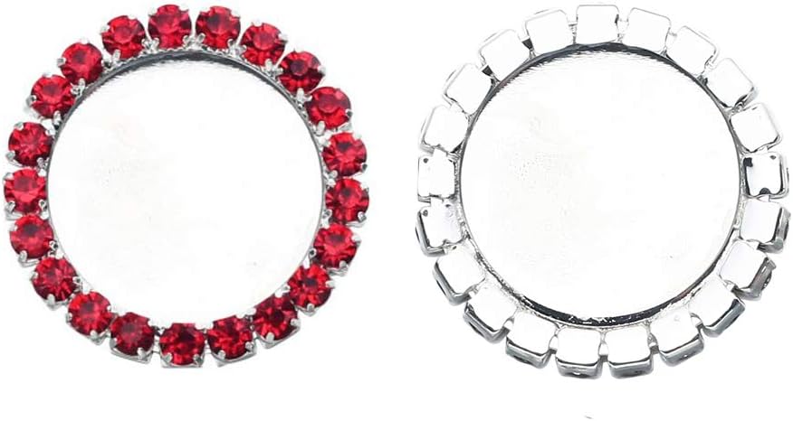 Rhinestone Bottle Caps 1 inch Round Rhinestone Tray Silver Setting Pack of 20 (Clear) image 3
