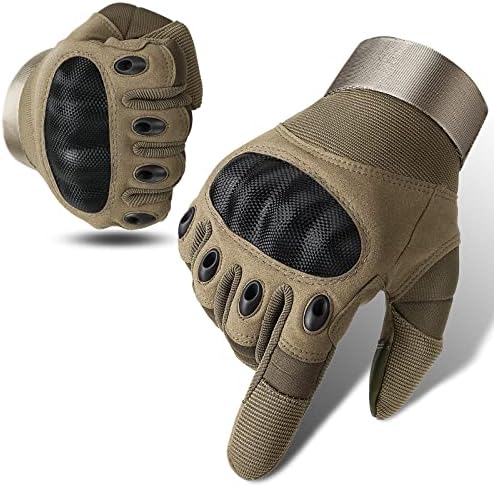 Cierto Motorcycle Gloves for Men and Women | Touch Screen Hard Knuckle Tactical Gloves | Breathable & Anti-Slip Gloves with Adjustable Wrist for Motorcycling/ATV/Motocross/Airsoft