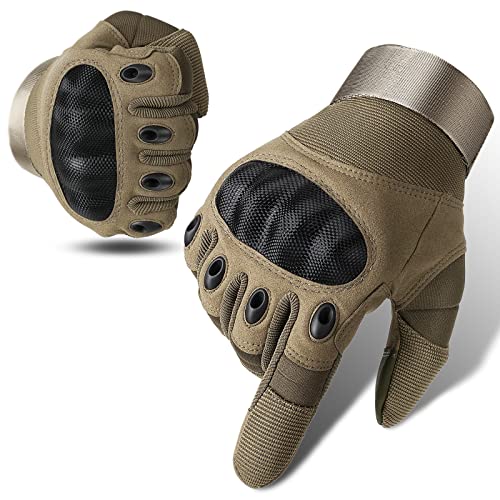 Cierto Motorcycle Gloves For Men And Women | Touch Screen Hard Knuckle Tactical Gloves | Breathable & Anti-Slip Gloves With Adjustable Wrist For Motorcycling/Atv/Motocross/Airsoft #TOP2