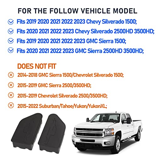 New Bed Rail Stake Pocket Covers For 2019-2023 Chevy Silverado 1500, 2019-2023 Gmc Sierra 1500, 2020-2023 Silverado 2500Hd 3500Hd And 2020-2023 Sierra 2500Hd 3500Hd, Rear Truck Plugs 2Pcs #TOP1