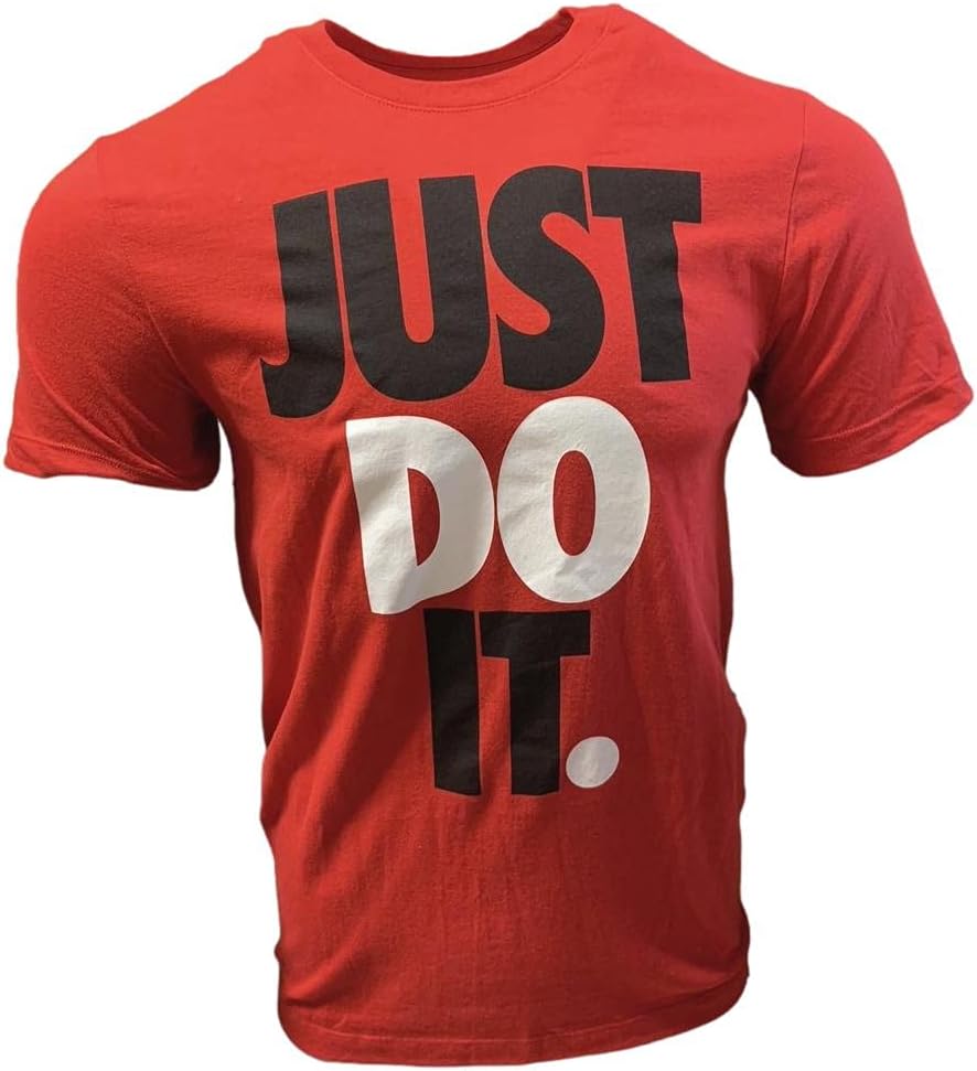 Nike Men's Icon Futura Tee (Red/JDI Stacked Logo, Small)