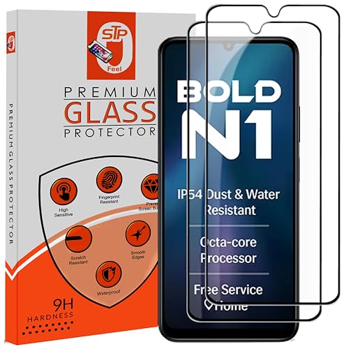 Image of Premium HD+ Tempered Glass Screen Protector Guard Compatible For Lava Bold N1 5G (6.75 Inch, Pack of 2) | Edge to Edge Coverage With Easy to installation kit for Smartphone