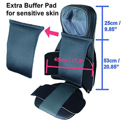 Stock Clearance!!! ObboMed SU-5990 Neck, Shoulder, Back Massage Chair Seat with Heat, Vibration, 3D Shiatsu Spots, Air Pressure on Waist & Bottom, Deep Kneading, Rolling, Vibrating Massager - Thumbnail 5