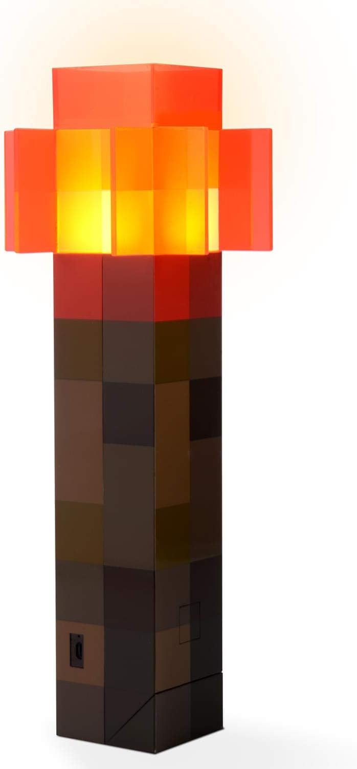Minecraft Toys Redstone Torch 12.6 Inch LED Lamp,USB Rechargeable for Nightlight,Costume Cosplay,Roleplay,Orange
