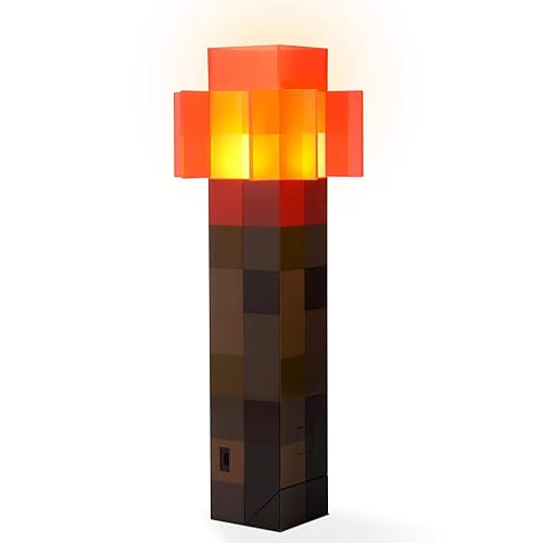 Minecraft Toys Redstone Torch 12.6 Inch LED Lamp,USB Rechargeable for Nightlight,Costume Cosplay,Roleplay,Orange