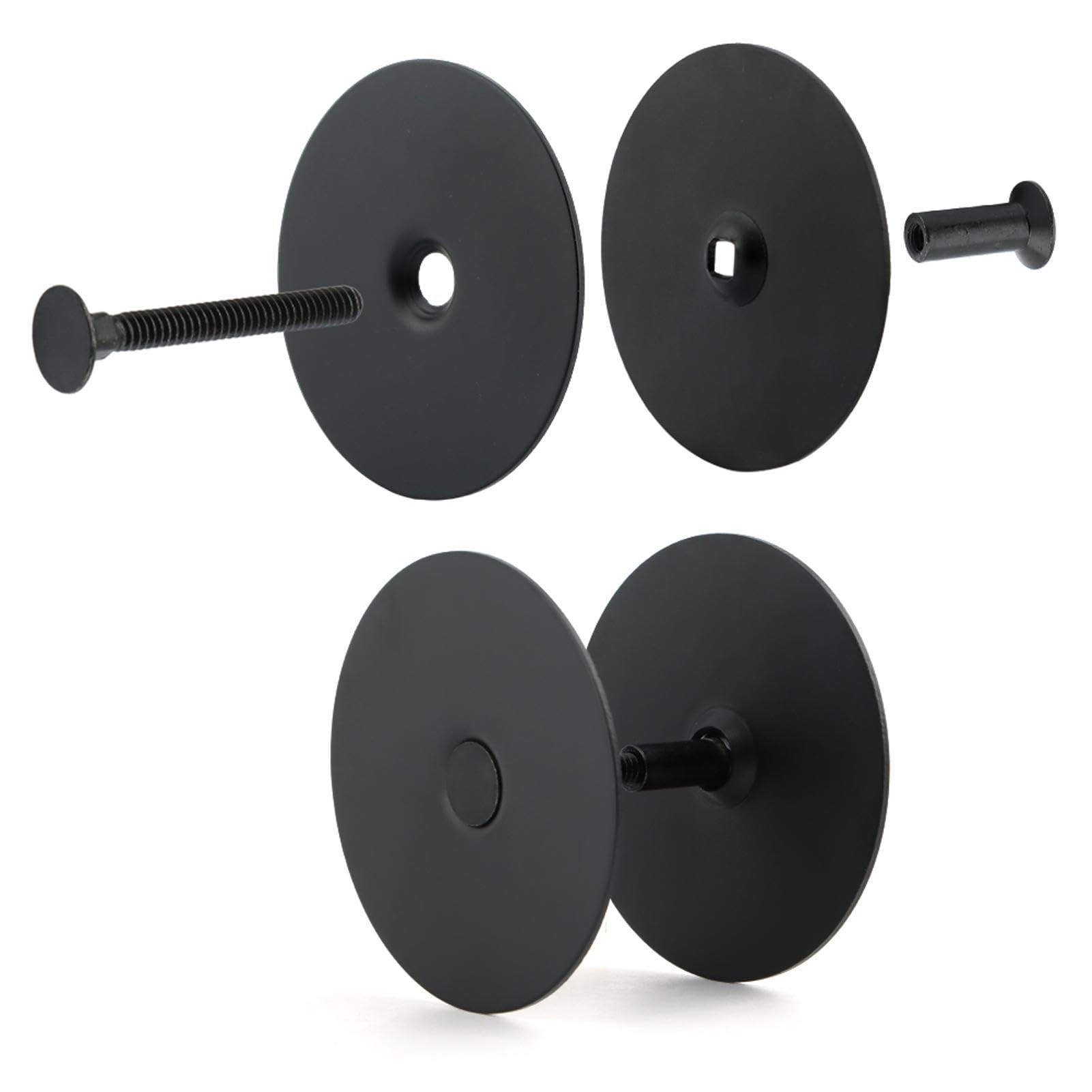 1 Pack Door Knob Hole Cover Plate Matte Deadbolt Cover Plate Repair Locks and Doors Hole for Home Security(Black)