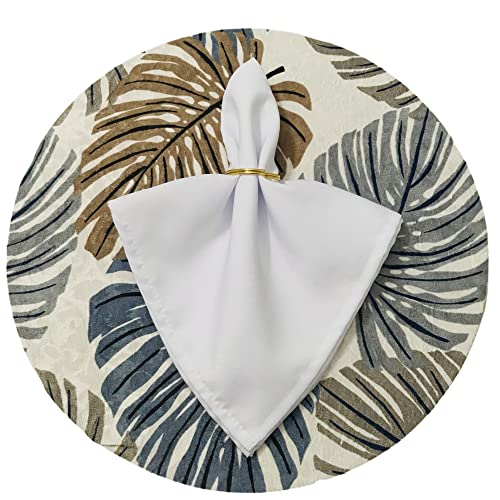 Sousplat 6 Capas 6 Bases MDF 35 cm 6 Guardanapos e 6 Porta Guardanpos (Costela Azul Guard Branco)