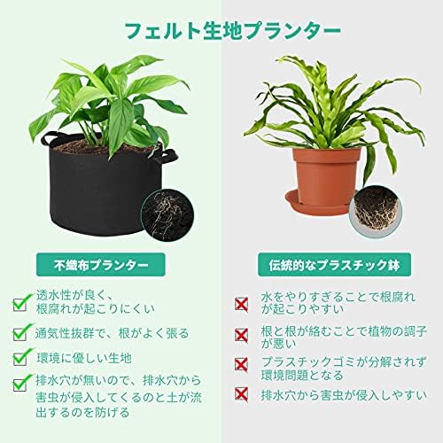 Amazon Co Jp In4m フェルトプランター 7ガロン 6個セット 持ち手付き 通気性 大容量 不織布ポット 布鉢 植え袋 植物育成 野菜 花 果物栽培袋 園芸 Diy植木鉢 ガーデン ベランダ ホワイトデーギフト 新生活 新居祝い 引っ越し祝い ベージュ 高さ25ｘ直径35cm Diy