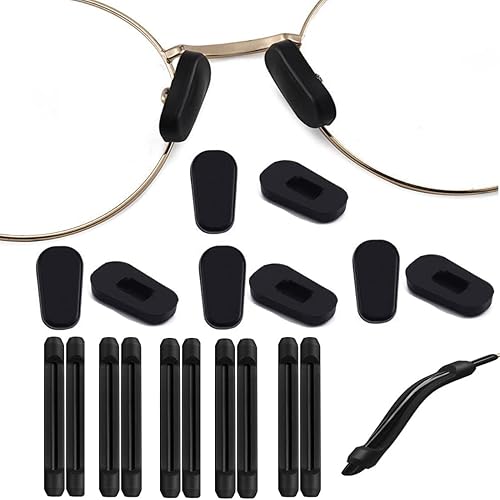 10 pares de fundas de silicona para la nariz, almohadillas para los oídos, puntas de las patillas de las gafas, retenedores de manga, retenedores