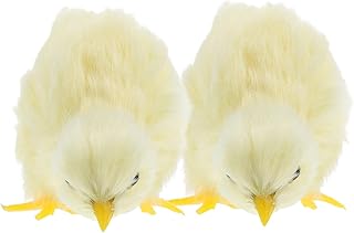 ORFOFE 2 Peças De Enfeite De Pintinho Mini Decoração Mini Pintinhos Bichos De Pelúcia Mini Pintinhos Peludos Pintinhos Peludos Pintinhos De Pelúcia Frango De Pelúcia Animais De Pelúcia