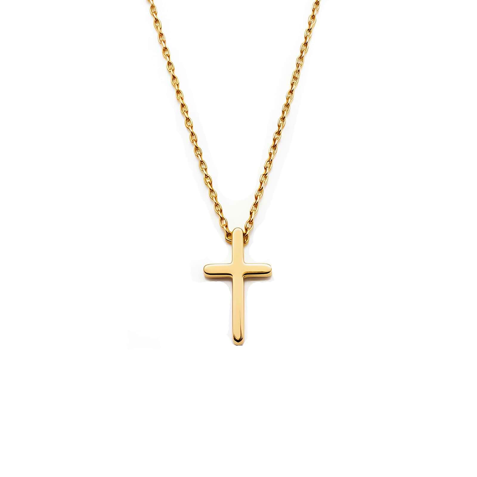 Dainty Small Cross Necklace for Women Tiny Gold Minimalist Pendant Jewelry 14K Gold Plated Cute Little Geometric Choker for Daily Wear Simple Delicate Layering Gift for Her