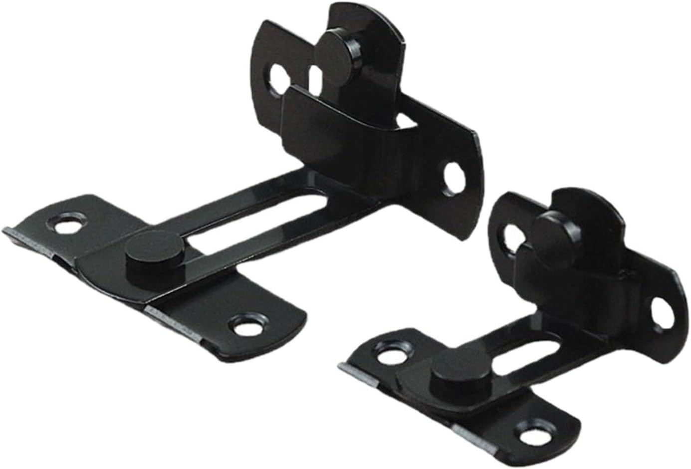 BREAKA 2PCS Latch Hasp Stainless Steel Hardware Buckle Home Security Durable Black Sliding Gate Barn Door Lock 90 180 Degree Right Angle (Color : Small)