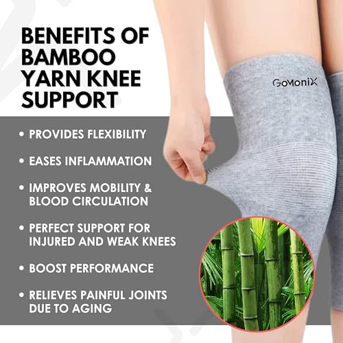 Image of Bamboo Knee Sleeves - Knee Support for Women and Men | Bamboo Compression Knee Sleeves | Perfect Knee Support for Women | Knee Brace for Knee Pain and Enhanced Comfort - XL
