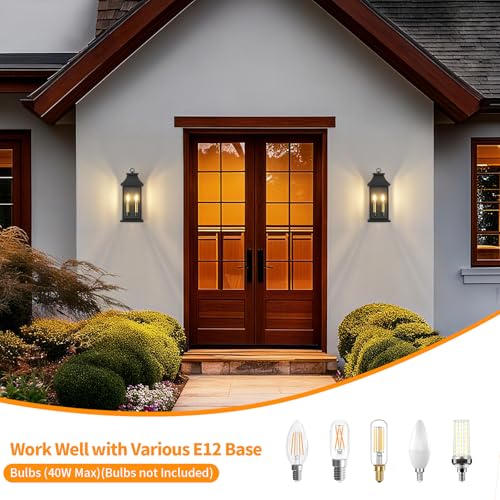 Image of 18'' Outdoor Wall Lights, 2 Pack Large Black Exterior Lighting Fixtures