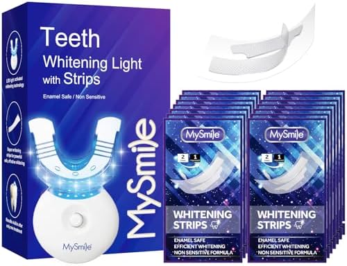 MySmile Teeth Whitening Kit, 28 Non-Sensitive Teeth Whitening Strips, Deluxe Teeth Whitener Dental Grade Tooth Whitening Strips for Home, Travel, 10 min Fast Result for Beautiful W