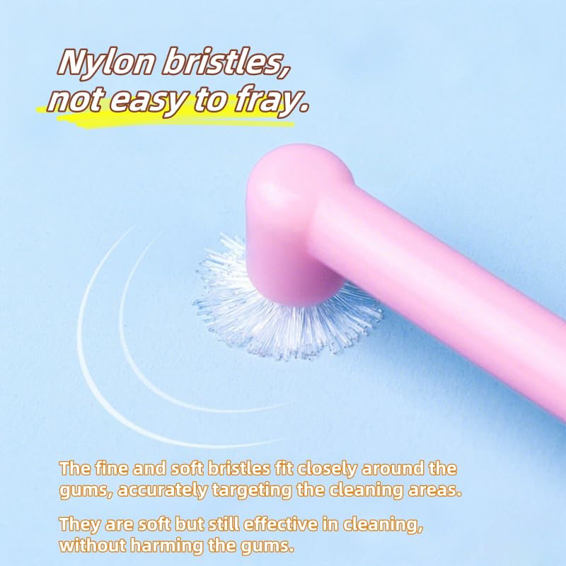 Image of Inralimot Unique End Tuft Toothbrush, Small - Head Orthodontic Brush - Ultra Soft for Precise Braces, Implants & Teeth Cleaning