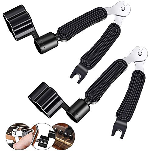 Guitar Winder Guitar String Winder and Cutter -All-In-1 Restringing Tool Includes Clippers Bridge Pin Puller Peg Winder Designed to Fit Most Guitars