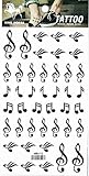 PP TATTOO 1 Sheet Musical notes words symbols Tattoos Body Art Stickers Color Flash Fake Waterproof Tattoo Stickers for Women Men