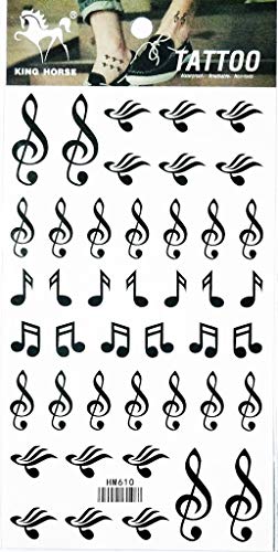PP TATTOO 1 Sheet Musical notes words symbols Tattoos Body
